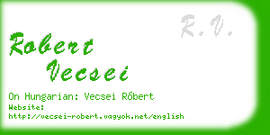 robert vecsei business card